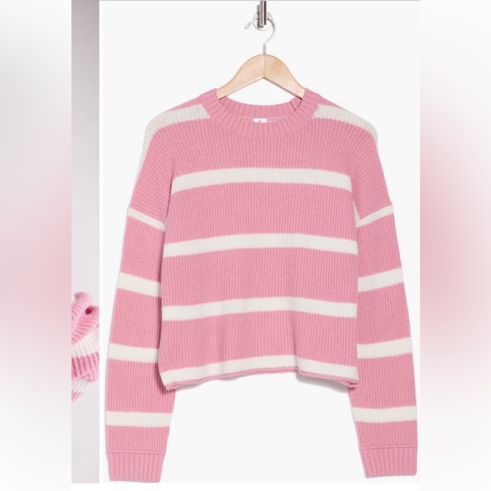 Abound Pink and White Striped Sweater - Picture 5 of 10